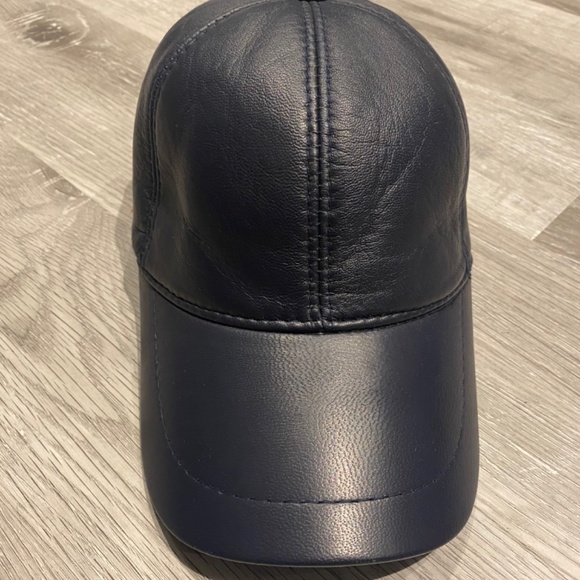 Dark Blue leather hat - Picture 2 of 3